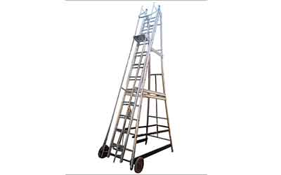 Aluminium Telescopic Tower Ladder Small Wheel